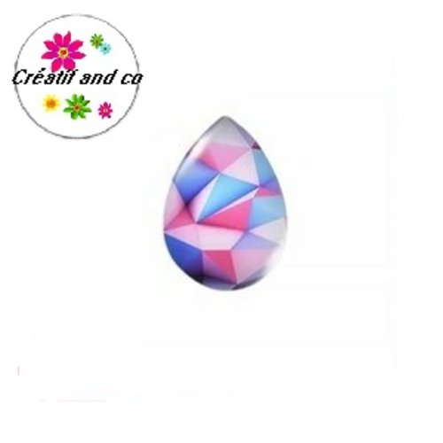 Cabochon goutte à motif 18x25mm