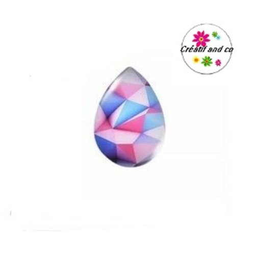 Cabochon goutte à motif 18x25mm
