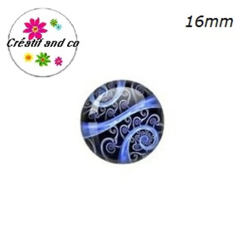 X2 cabochons à motif 16mm