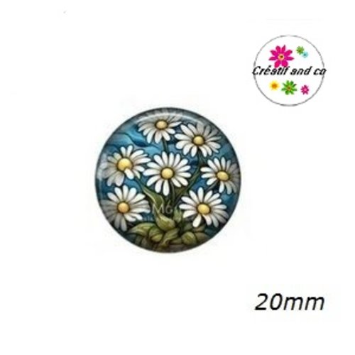 Cabochon fleur 20mm