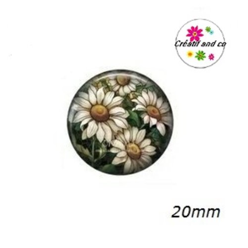 Cabochon fleur 20mm