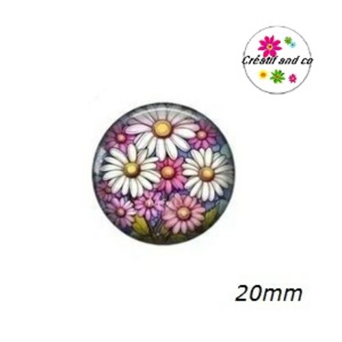 Cabochon fleur 20mm