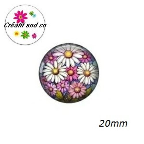 Cabochon fleur 20mm