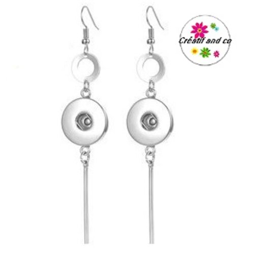 Boucle d'oreille pendante bouton pression 18/20mm