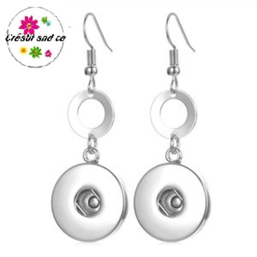 Boucle d'oreille pendante bouton pression 18/20mm