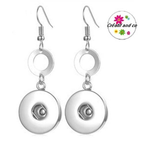 Boucle d'oreille pendante bouton pression 18/20mm
