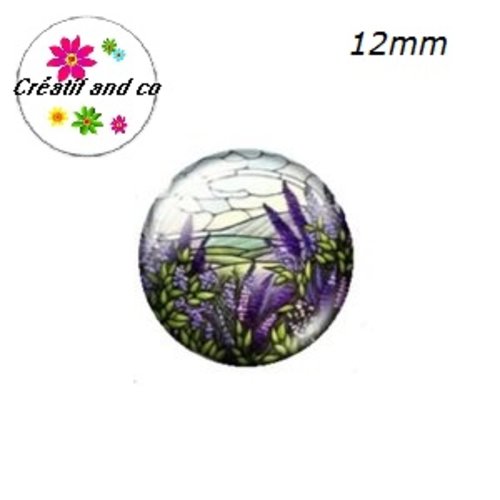 X2 cabochons fleuris 12mm