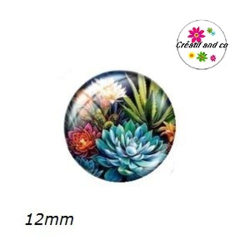 X2 cabochons fleuris 12mm