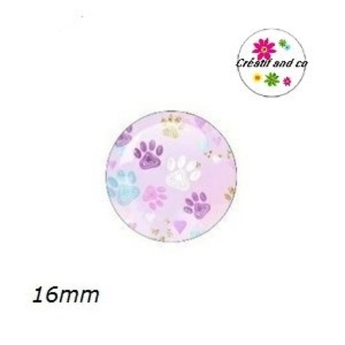 X2 cabochons thème chien 16mm