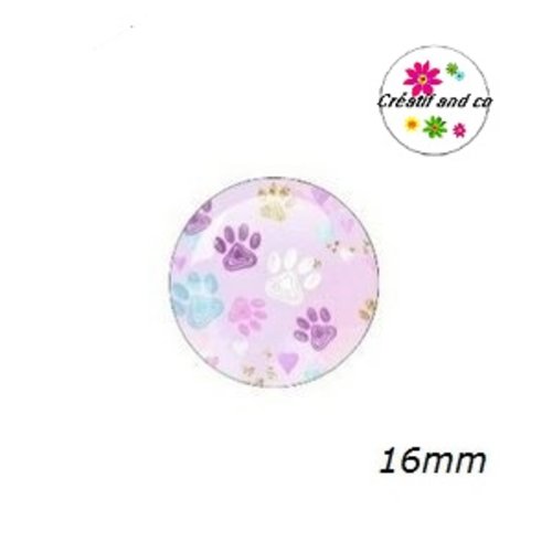 X2 cabochons thème chien 16mm