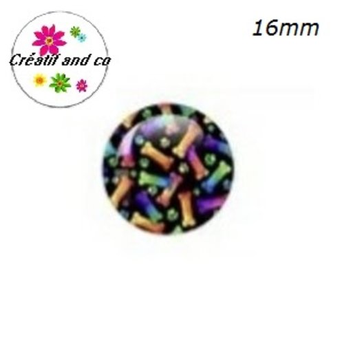 X2 cabochons thème chien 16mm