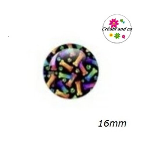 X2 cabochons thème chien 16mm