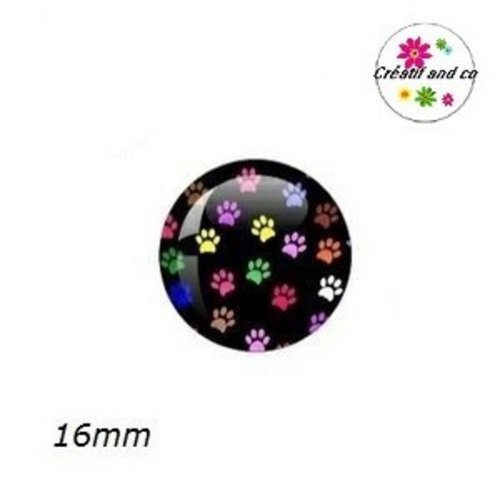 X2 cabochons thème chien 16mm