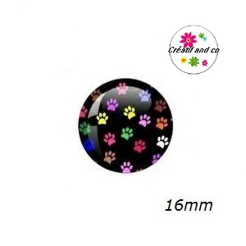 X2 cabochons thème chien 16mm