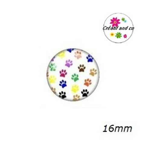 X2 cabochons thème chien 16mm