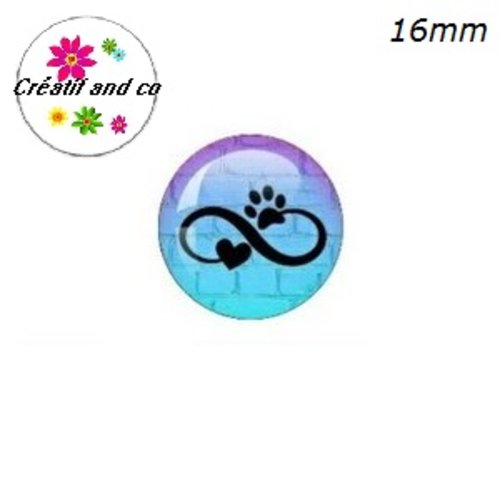 X2 cabochons thème chien 16mm