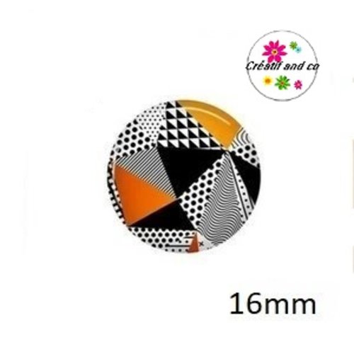 X2 cabochons motif géomètrique 16mm