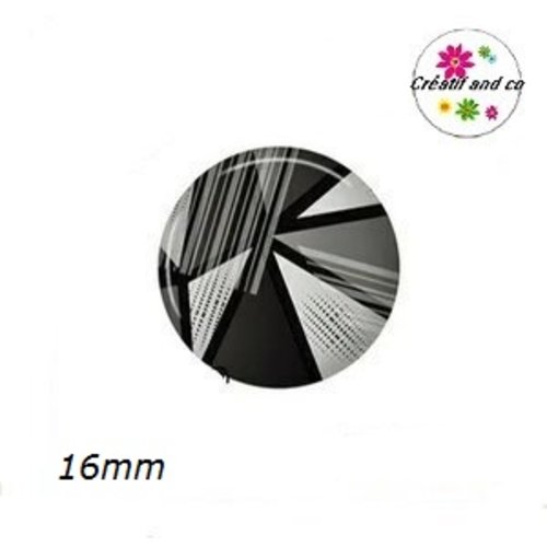 X2 cabochons motif géomètrique 16mm