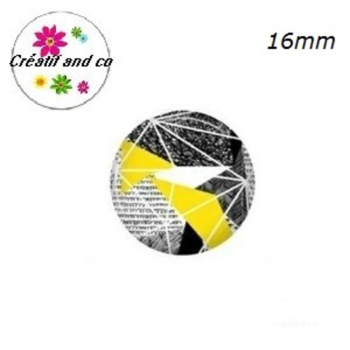 X2 cabochons motif géomètrique 16mm