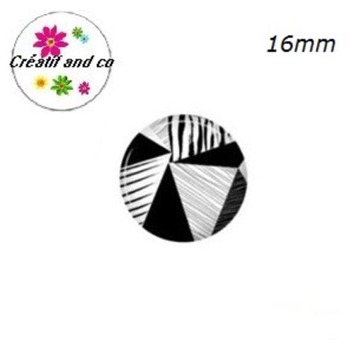 X2 cabochons motif géomètrique 16mm