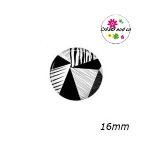 X2 cabochons motif géomètrique 16mm