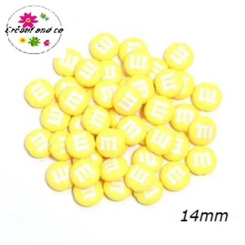 X5 perles m§ms jaunes 14mm