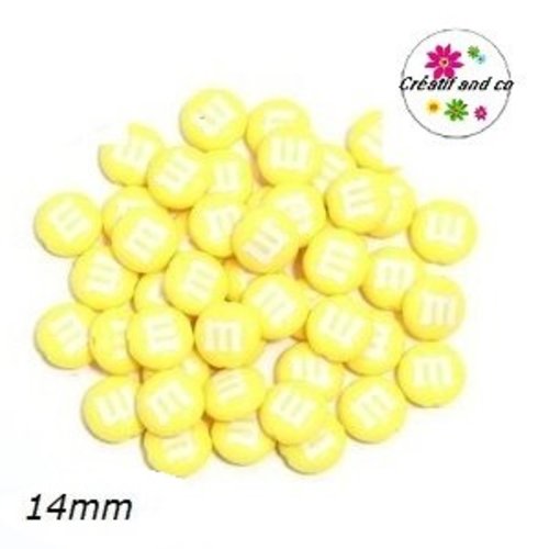 X5 perles m§ms jaunes 14mm