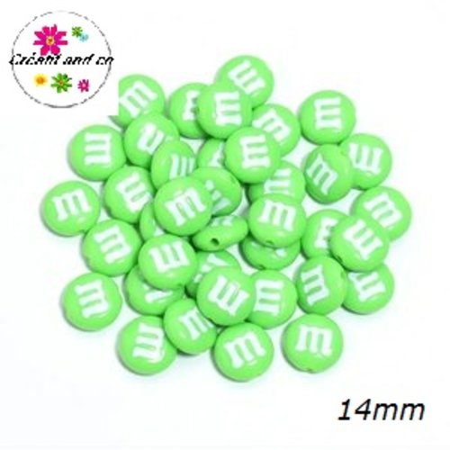 X5 perles m§ms vertes 14mm