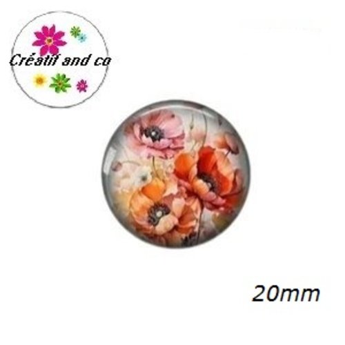 Cabochon peinture d'art florales à l'aquarelle  20mm