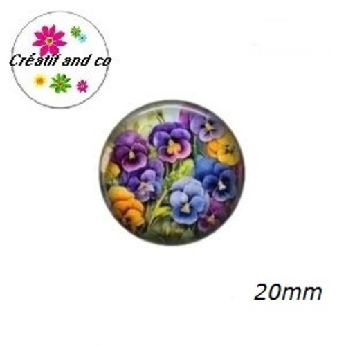 Cabochon peinture d'art florales à l'aquarelle  20mm