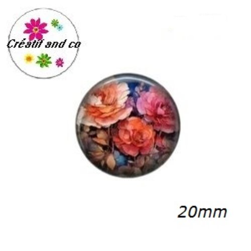 Cabochon peinture d'art florales à l'aquarelle  20mm