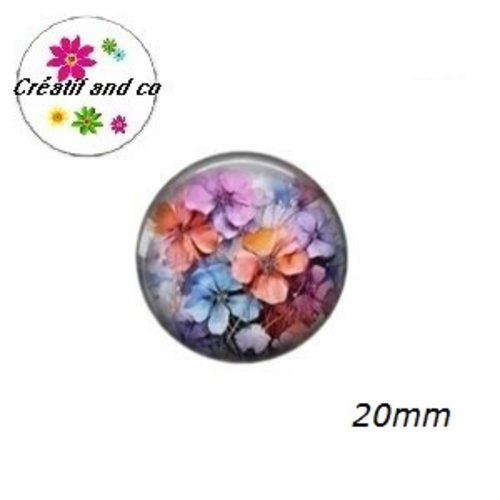Cabochon peinture d'art florales à l'aquarelle  20mm