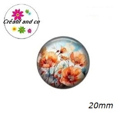 Cabochon peinture d'art florales à l'aquarelle  20mm