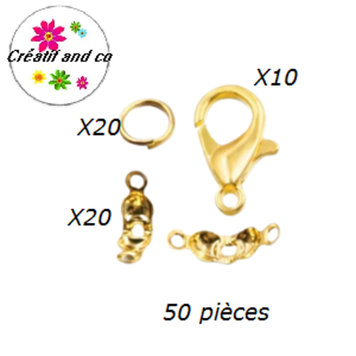Kit apprêt métal doré (50 pièces)