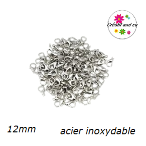 X10 mousquetons acier inoxydable 12mm