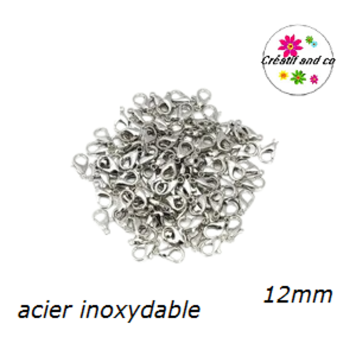 X10 mousquetons acier inoxydable 12mm