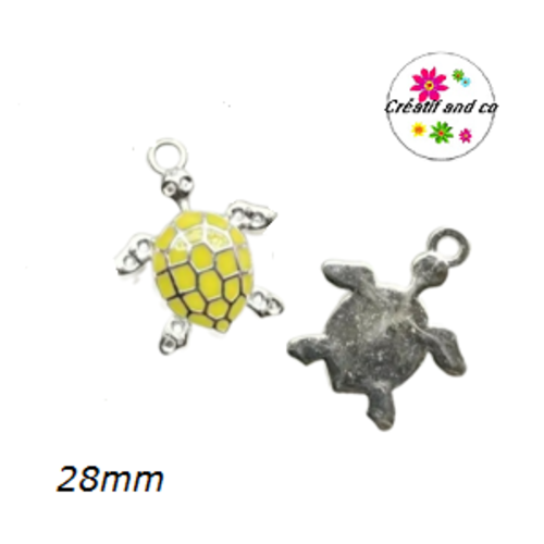 Breloque tortue jaune 28mm