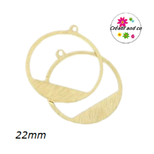 Pendentif cercle doré 22mm