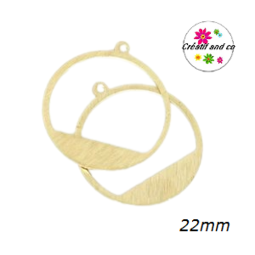 Pendentif cercle doré 22mm