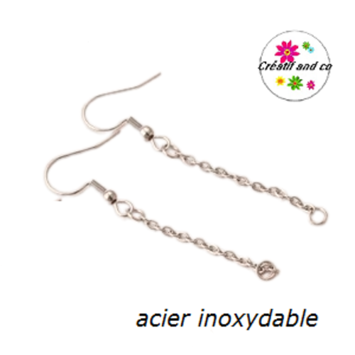 Chaîne d'extension de boucle d'oreille acier inoxydable
