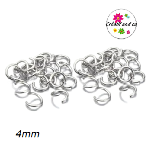 X50 anneaux de jonction ouverts acier inoxydable 4mm