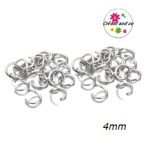 X50 anneaux de jonction ouverts acier inoxydable 4mm