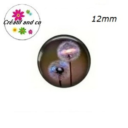 X2 cabochons pissenlit 12mm