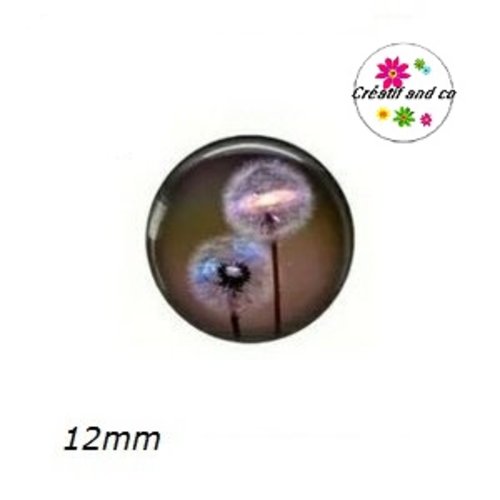 X2 cabochons pissenlit 12mm