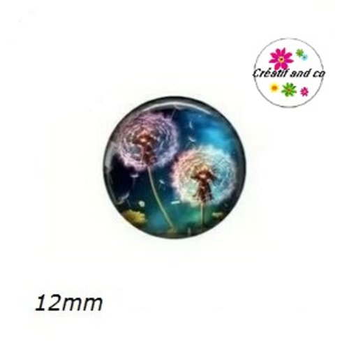 X2 cabochons pissenlit 12mm