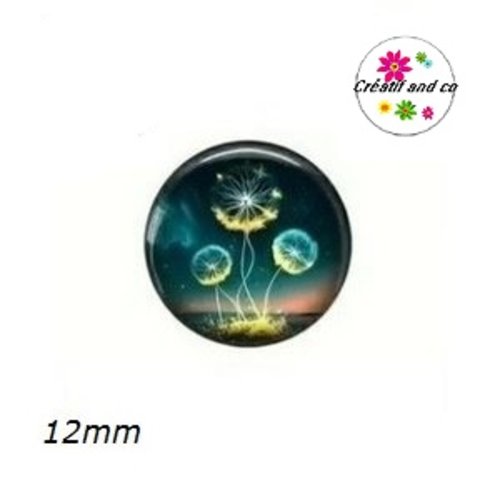 X2 cabochons pissenlit 12mm