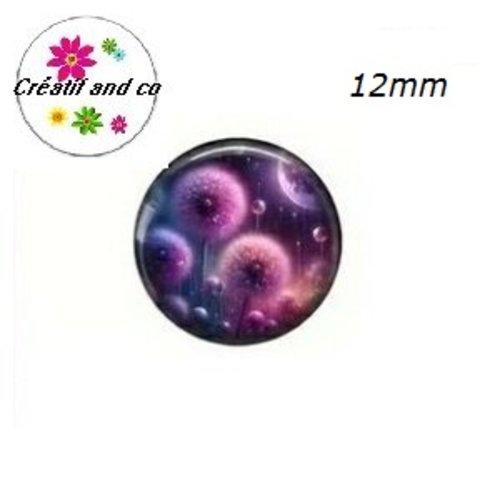 X2 cabochons pissenlit 12mm