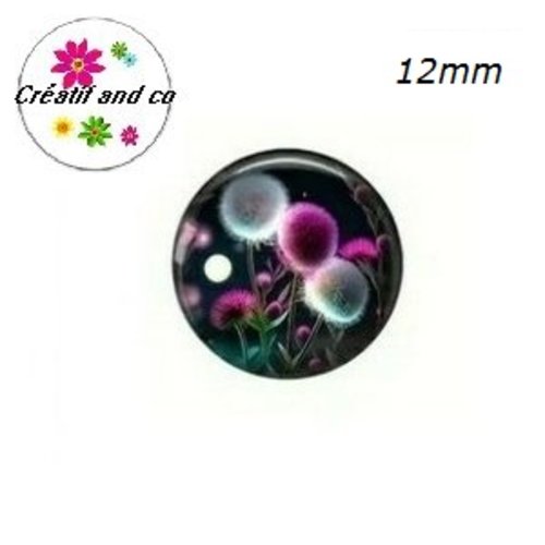 X2 cabochons pissenlit 12mm