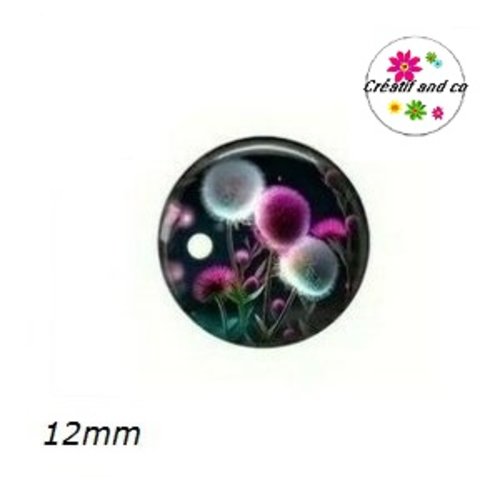 X2 cabochons pissenlit 12mm