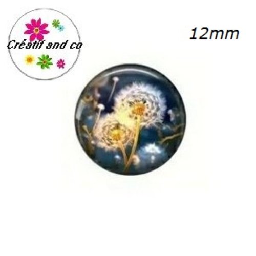 X2 cabochons pissenlit 12mm